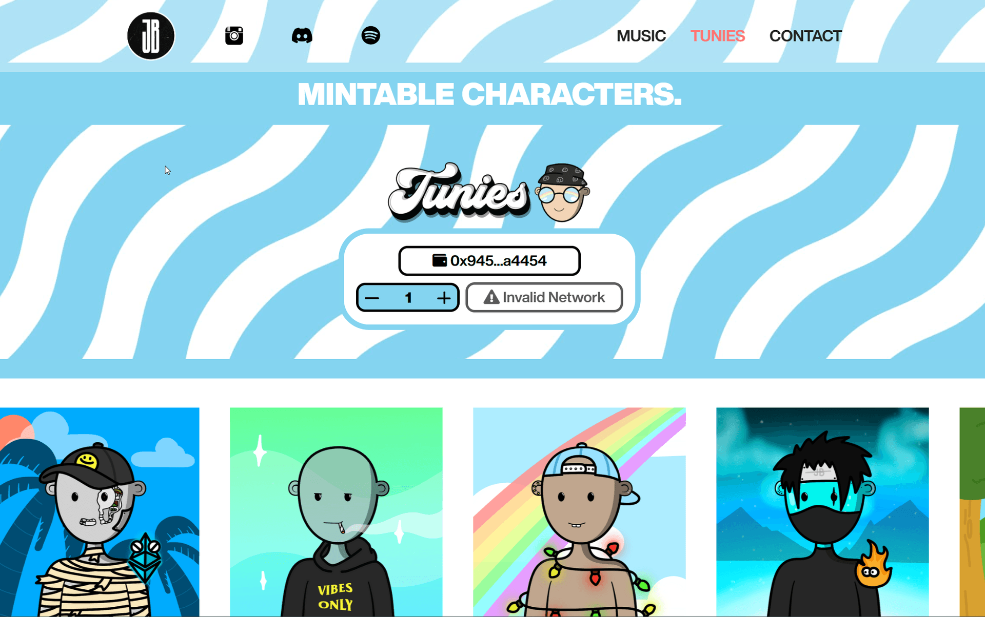 Tunies - NFT Smart Contract screenshot